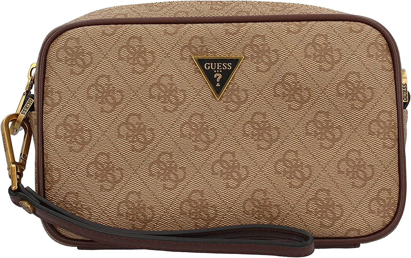 Guess, Vezzola, Polyurethane, Small, Textile Crossbody Bag, Brown, GU154H046-O11, 13x20x5 cm, Unisex