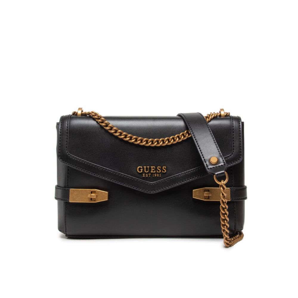 Guess, Zadie, Synthetic Leather, Textile Bag, Black, HWVB84, For Women, 27 x 18 x 6 cm