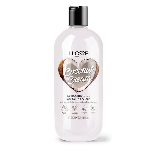 I Love, Coconut & Cream, Hydrating, Shower Gel, For All Skin Types, 750 ml
