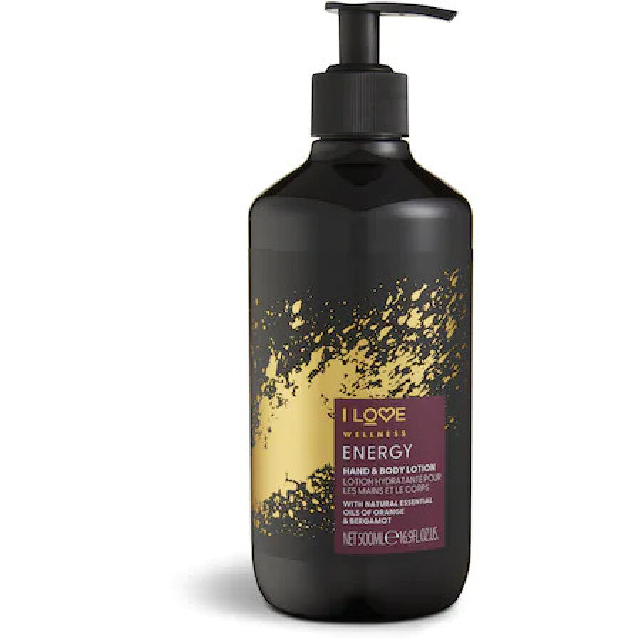 I Love, Wellness Energy, Vegan, Moisturizing & Softening, Orange & Bergamot, Lotion, For Hands & Body, 500 ml
