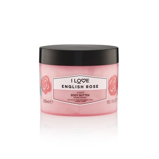 I Love, Signature Collection, Vegan, Hydrating, English Rose, Body Butter, 330 ml