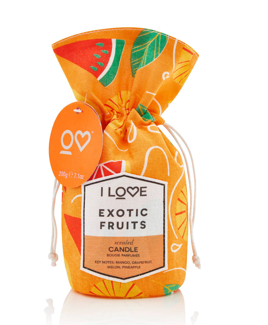 I Love, Exotic Fruits, Mango, Grapefruit, Mango, Pineapple, Scented Candle, 160 g