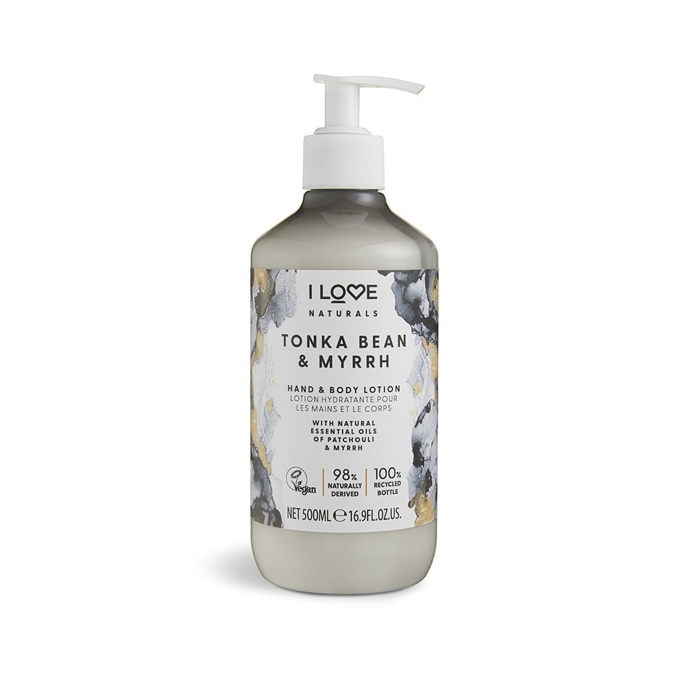 I Love, Naturals Collection, Vegan, Moisturizing & Softening, Tonka Bean & Myrrh, Lotion, For Hands & Body, 500 ml