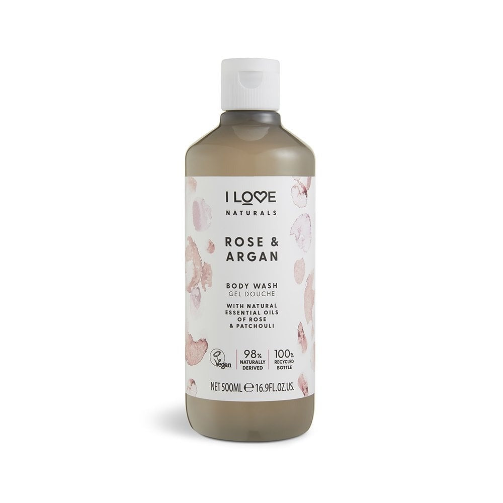 I Love, Naturals Collection, Vegan, Hydrating, Rose & Argan, Body Wash, 500 ml