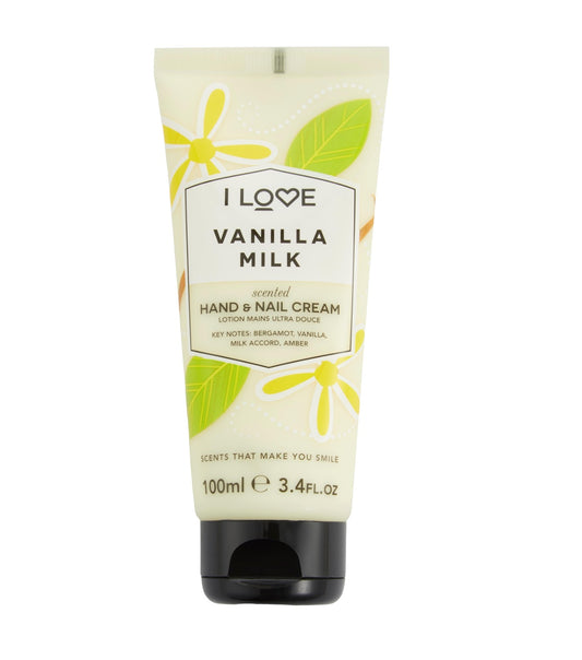 I Love, Signature Collection, Moisturizing, Hand & Nail Cream, Vanilla Milk, 100 ml