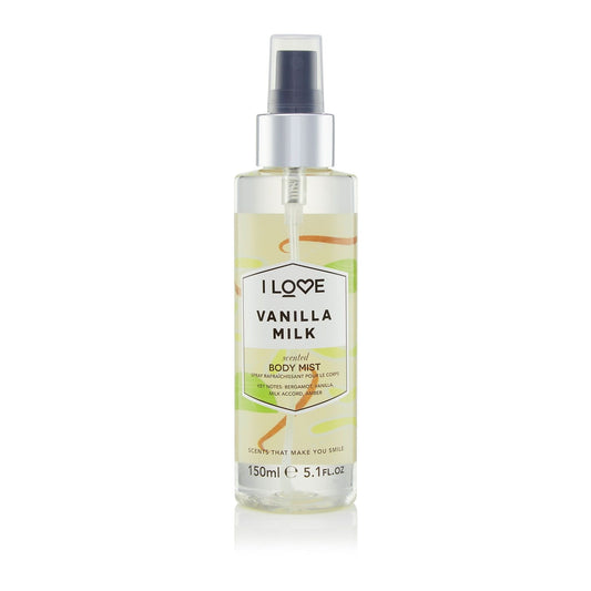 I Love, Signature Collection, Vegan, Mist Spray, Vanilla Milk, All Over The Body, 165 ml
