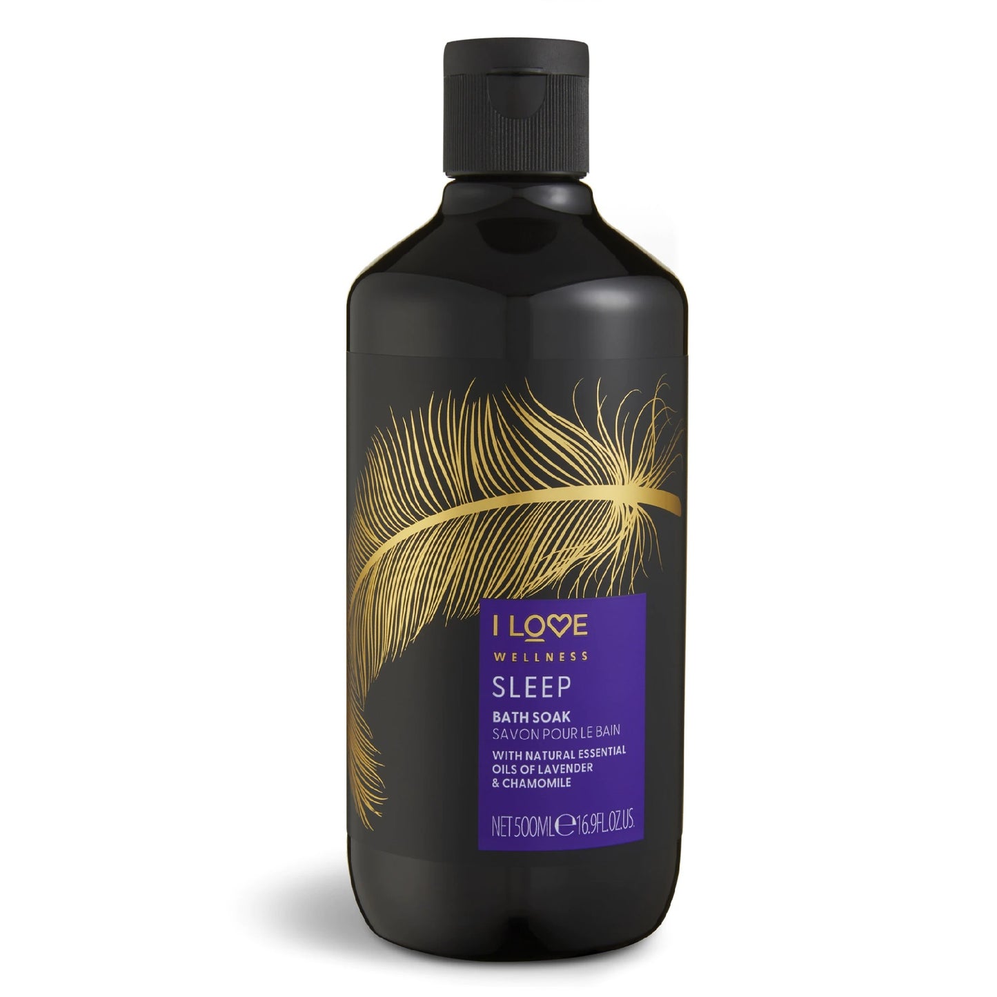 I Love, Wellness Sleep, Essential Oils, Nourishing & Moisturizing, Chamomile & Lavender, Bath Soak, 500 ml