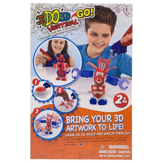 Ido3D, Go Bring Your 3D Artwork To Life, 2 Color Change Vertical Pens, Drawing Playset, Unisex, 8+ years