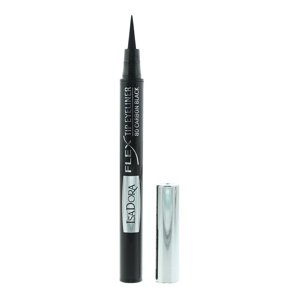 IsaDora, Flex Tip, liquid eyeliner pen, Intense, Gel Pencil Eyeliner, 80, Carbon Black, 1.2 ml