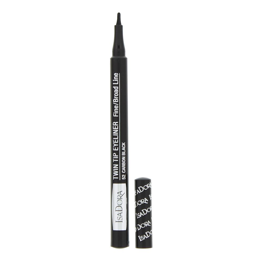 IsaDora, Twin Tip, Liquid Eyeliner, 52, Carbon Black, 1 ml