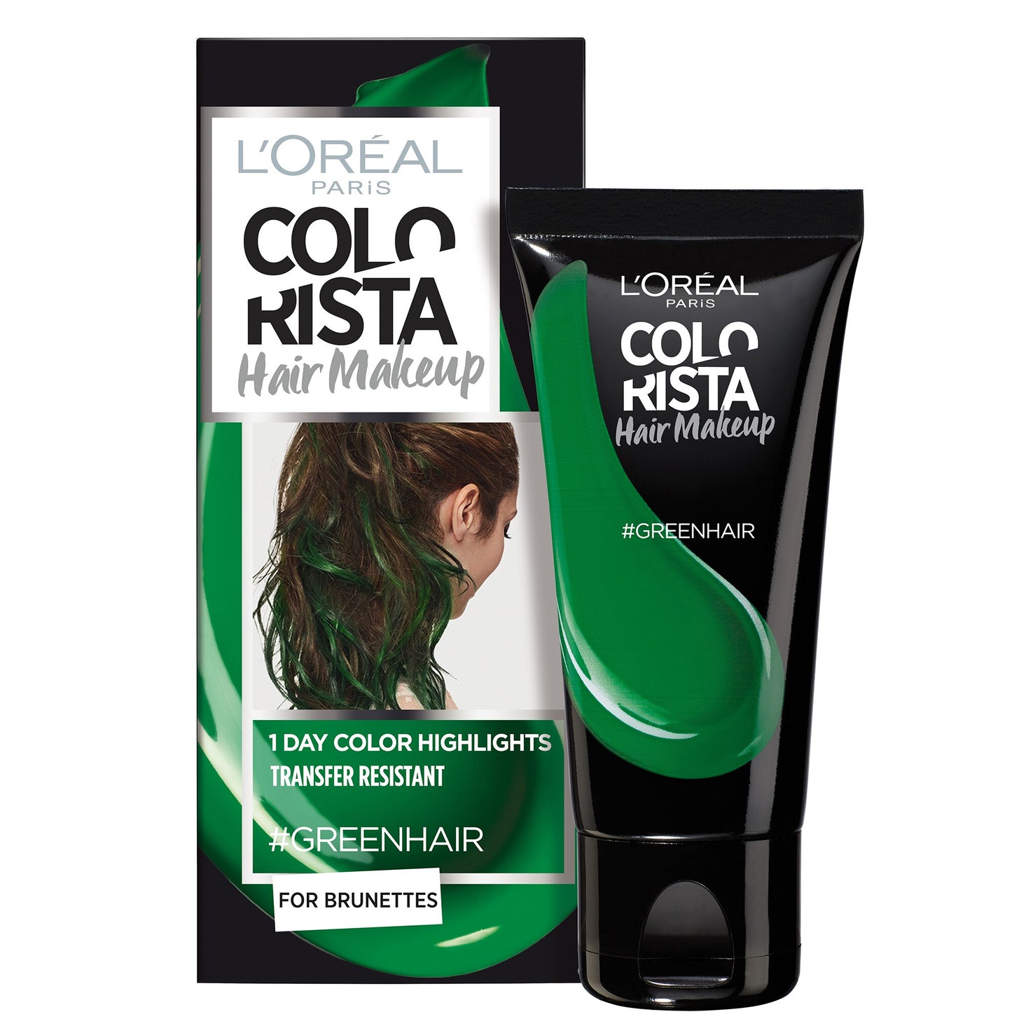 L'Oreal Paris, Colorista Hair Makeup, Semi-Permanent Hair Dye,  #GREENHAIR, 30 ml