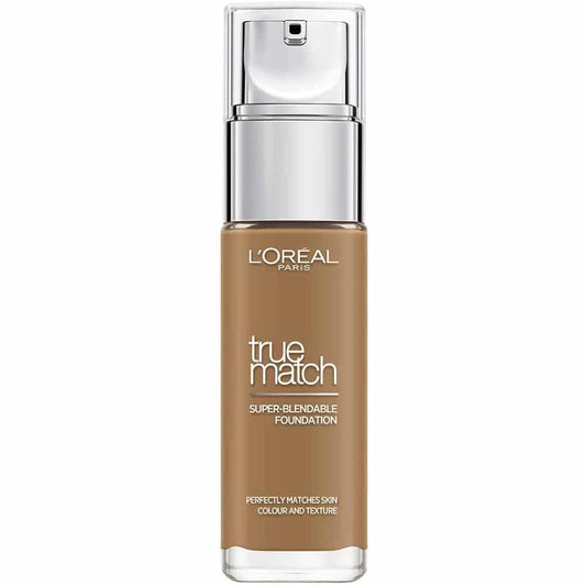 L'Oreal Paris, True Match, Natural Finish, Liquid Foundation, 8.5 DW, Toffee Caramel, SPF 17, 30 ml