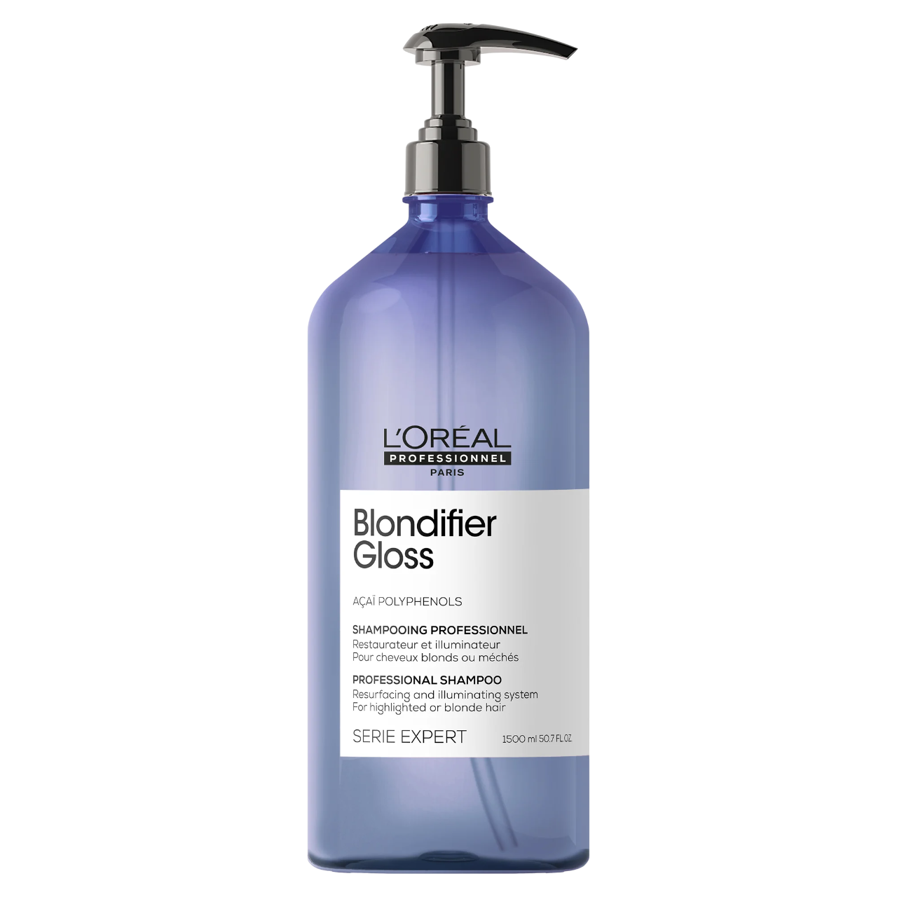 L'Oreal Professionnel, Serie Expert Blondifier Gloss, Acai Polyphenols, Hair Shampoo, Resurfacing And Illuminating, 1500 ml