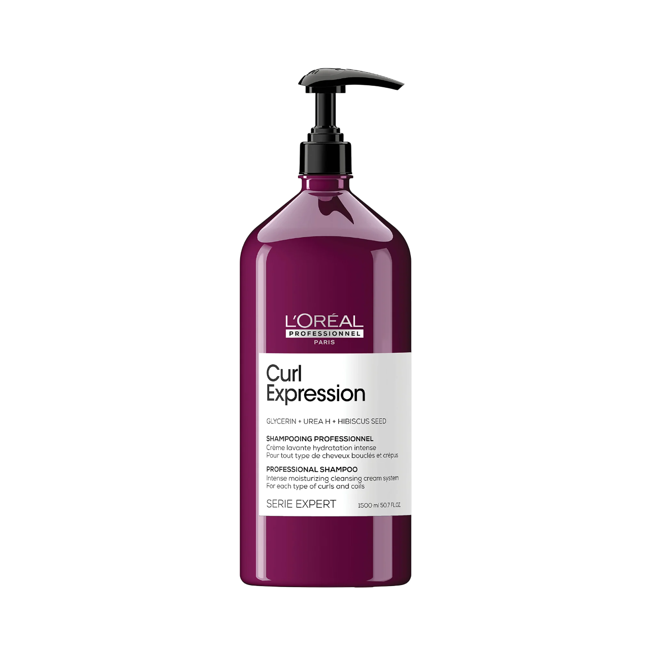 L'Oreal Professionnel, Serie Expert Curl Expression, Glycerin + Urea H + Hibiscus Seed, Hair Shampoo, Intense Moisturizing, 1500 ml