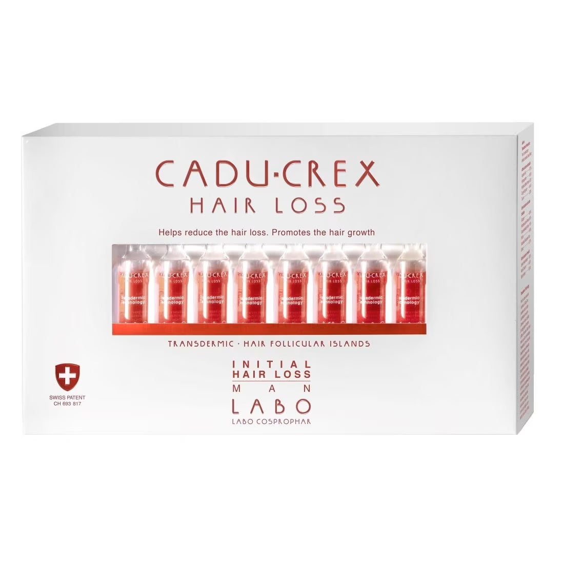 Labo, Cadu-Crex Initial Stage, Anti-Hair Loss, Ampoules Treatment Serum, For Scalp, For Men, 40 pcs, 3.5 ml