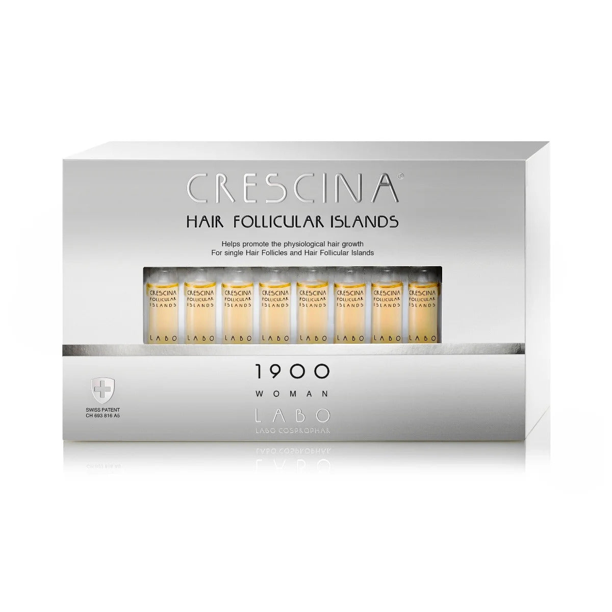 Labo,  Crescina Follicular Islands 1900, For Growth Stimulation, Ampoules Treatment Serum, For Scalp, For Women, 20 pcs
