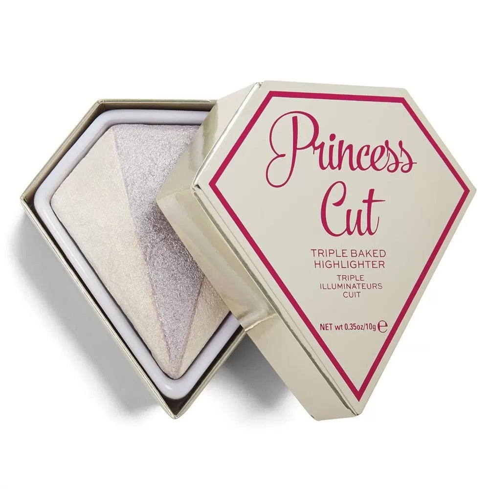 Makeup Revolution, I Heart Revolution, Vegan, Highlighter & Blush Palette 2-In-1, Princess Cut, 10 g