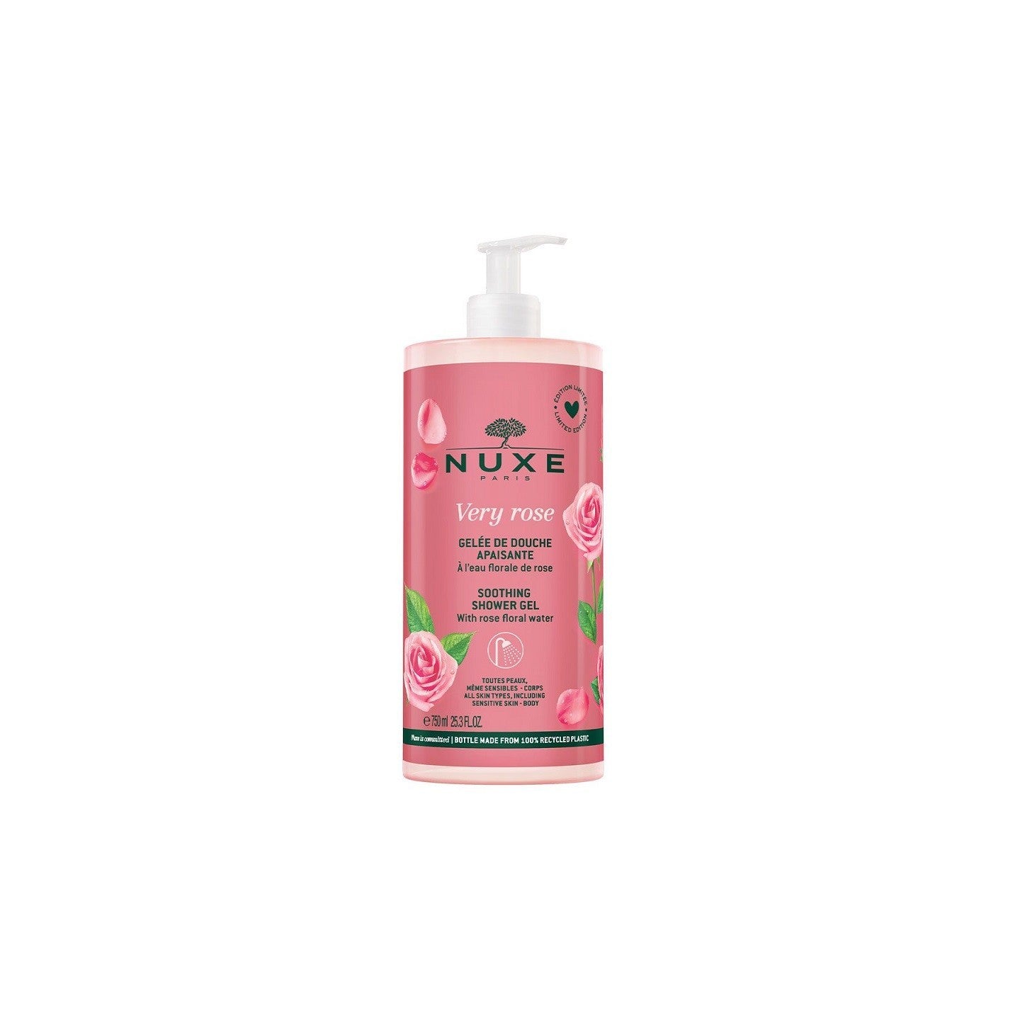 Nuxe, Very Rose, Soothing, Shower Gel, For All Skin Types, 750 ml