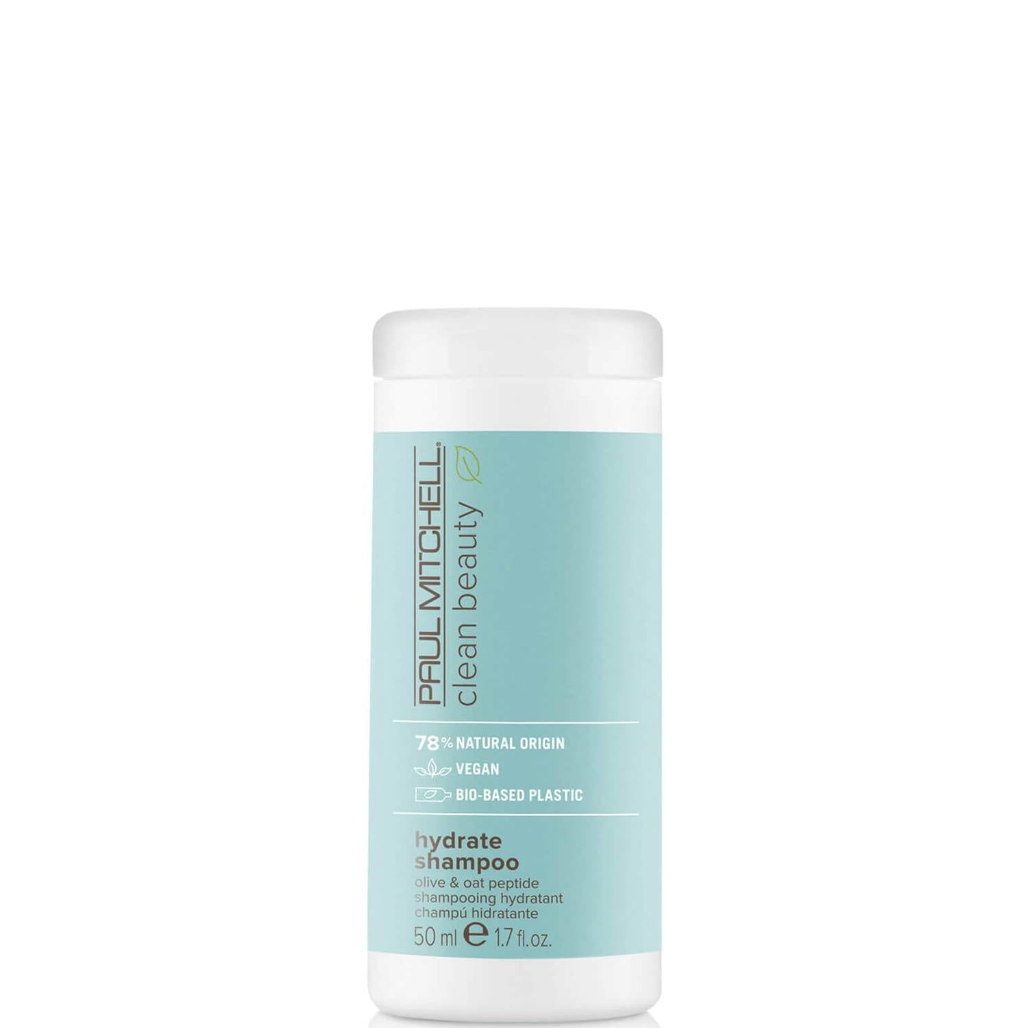 Paul Mitchell, Clean Beauty Hydrate, Vegan, Hair Shampoo, Balances Moisture, 50 ml