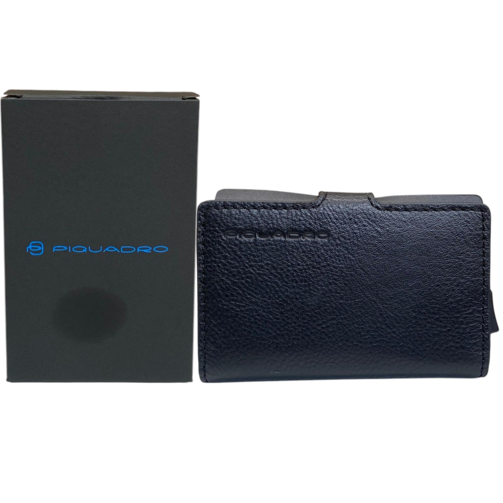 Piquadro, Black Square, Leather Wallet, Cardholder, 42023100, Black, For Men