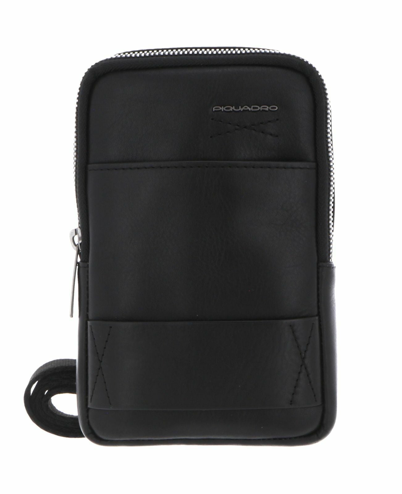 Piquadro, Obidos, Leather Crossbody Bag, Black, For Men