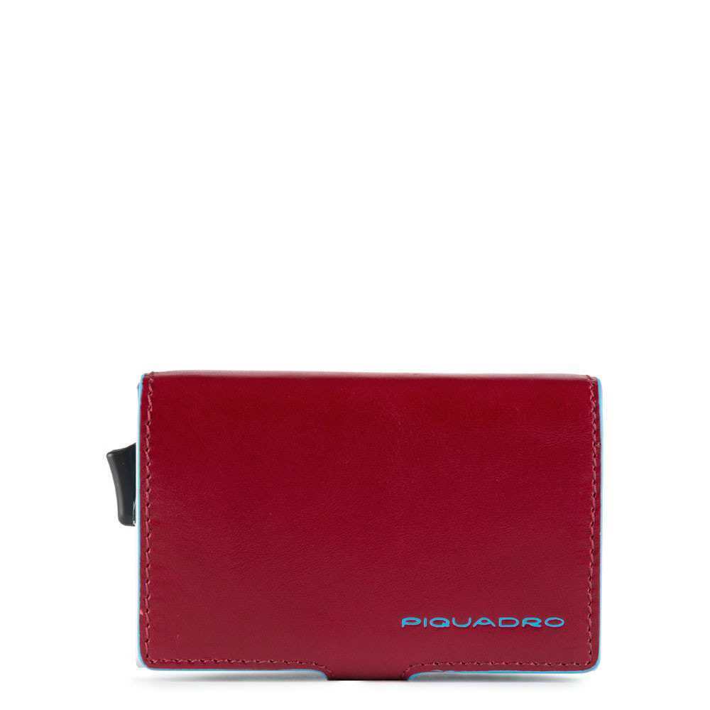 Piquadro, Piquadro, Leather Card Holder, Credit Card Case, Red, Unisex