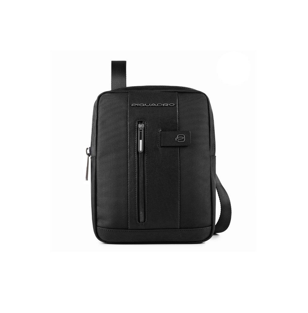 Piquadro, Brief 2, Nylon And Leather, Textile Crossbody Bag, Black, CA1816BR2/N, For Men