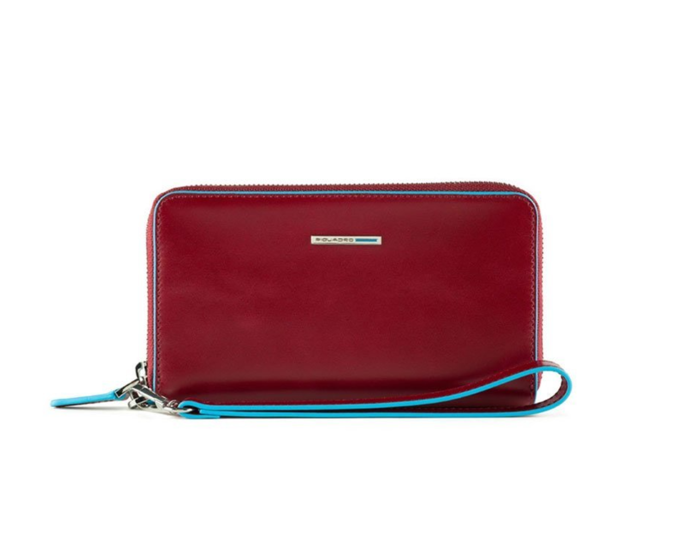 Piquadro, Blue Square, Leather Wallet, Red, For Women