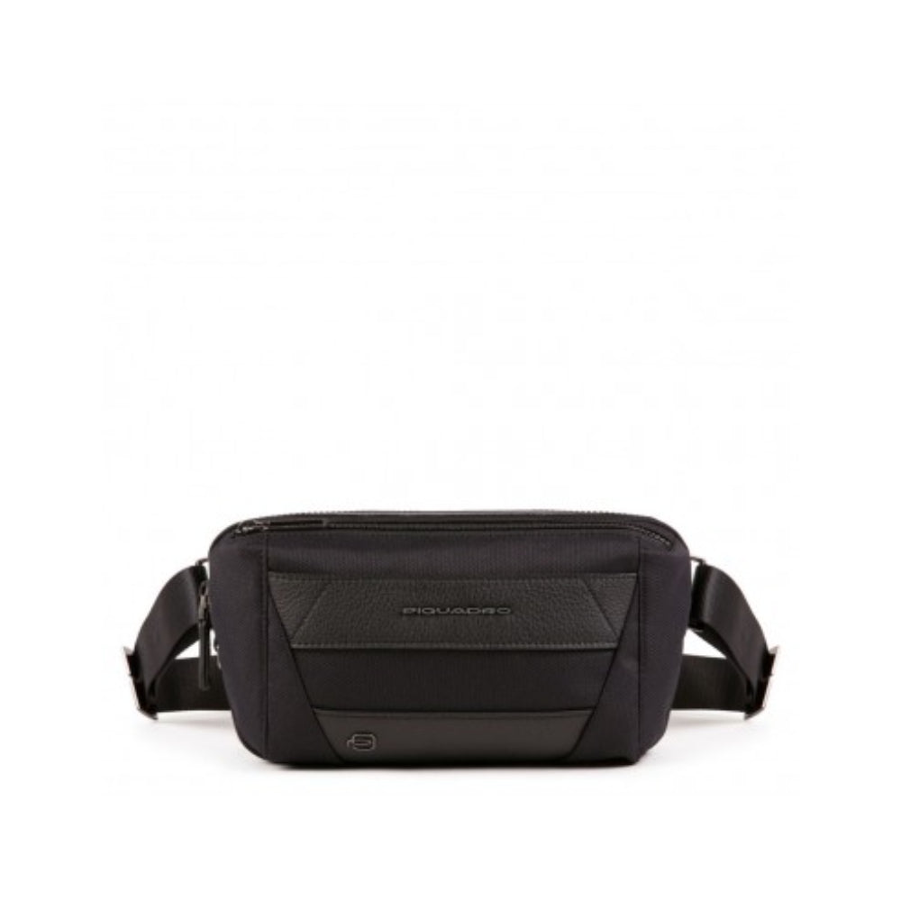 Piquadro, Trakai, Leather Fanny Pack, Black, 27 x 14.5 x 7.5 cm, For Men