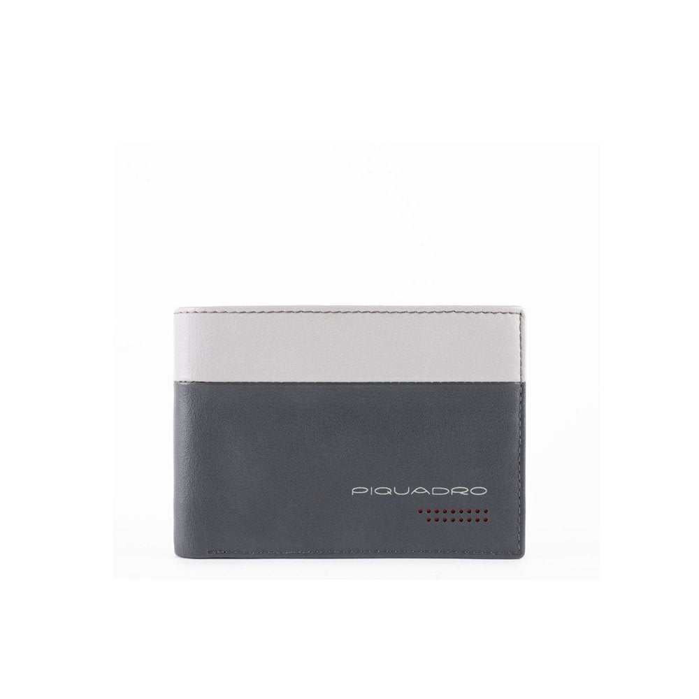 Piquadro, Urban, Leather Wallet, Coin Holder, Black, Gray, For Men