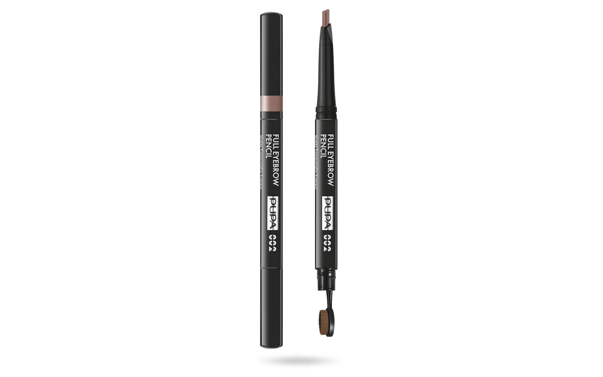 Pupa, Full, Paraben-Free, Definer, Double-Ended, Eyebrow Cream Pencil & Brush 2-In-1, 002, Brown, 0.2 g *Tester