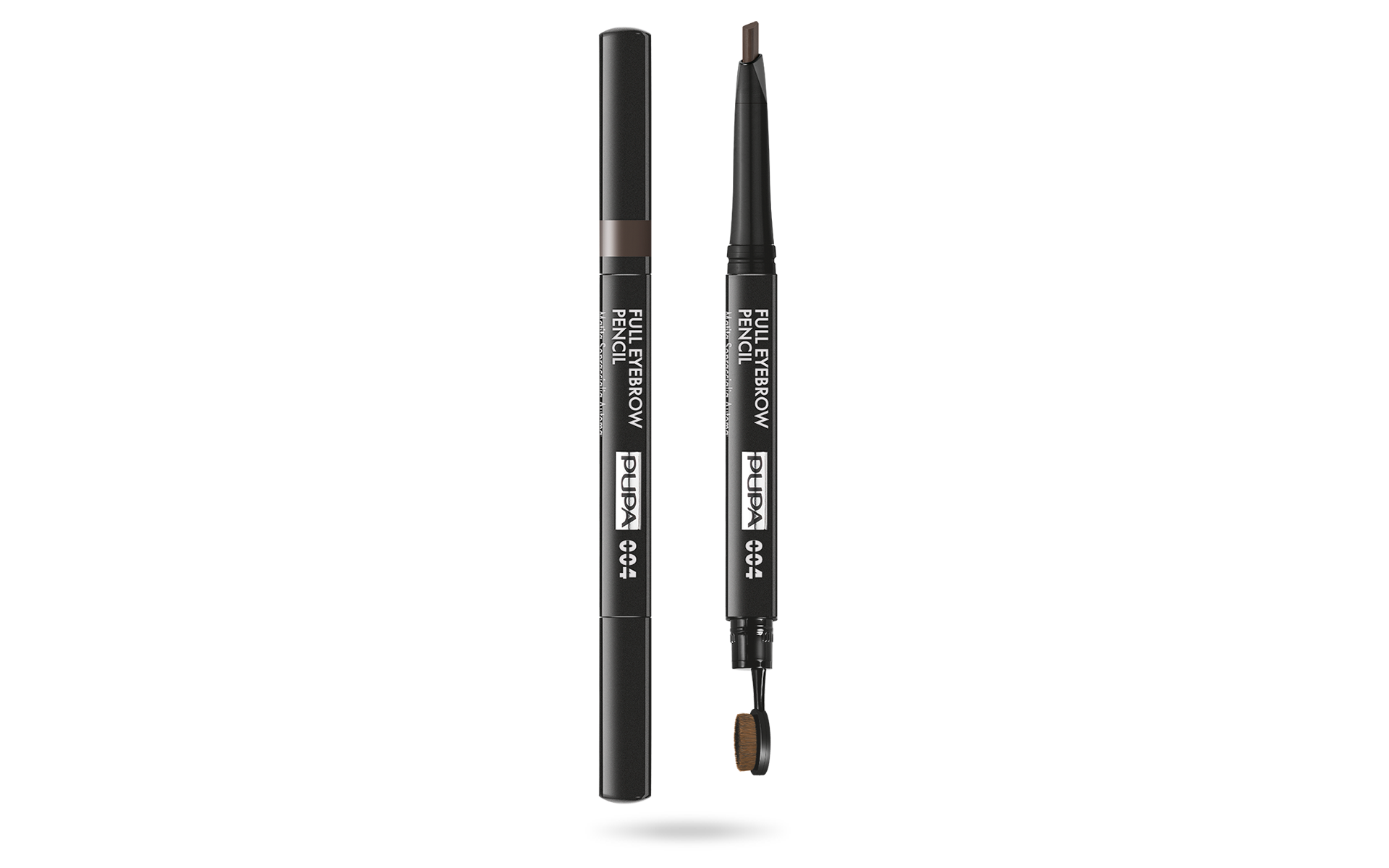 Pupa, Full, Paraben-Free, Definer, Double-Ended, Eyebrow Cream Pencil & Brush 2-In-1, 004, Extra Dark, 0.2 g *Tester