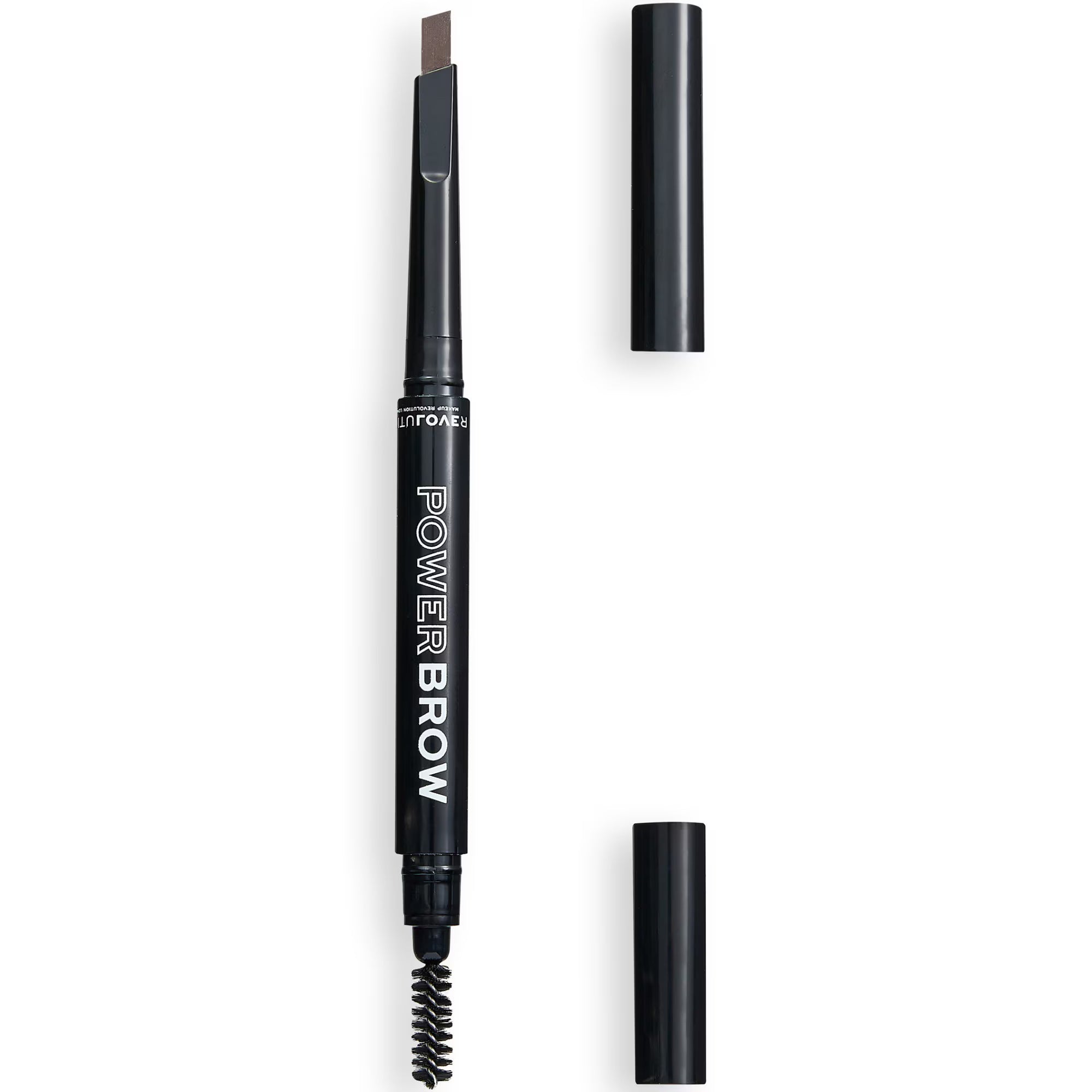 Relove By Revolution,  Power Brow, Double-Ended, Eyebrow Cream Pencil & Brush 2-In-1, Dark Brown, 0.3 g
