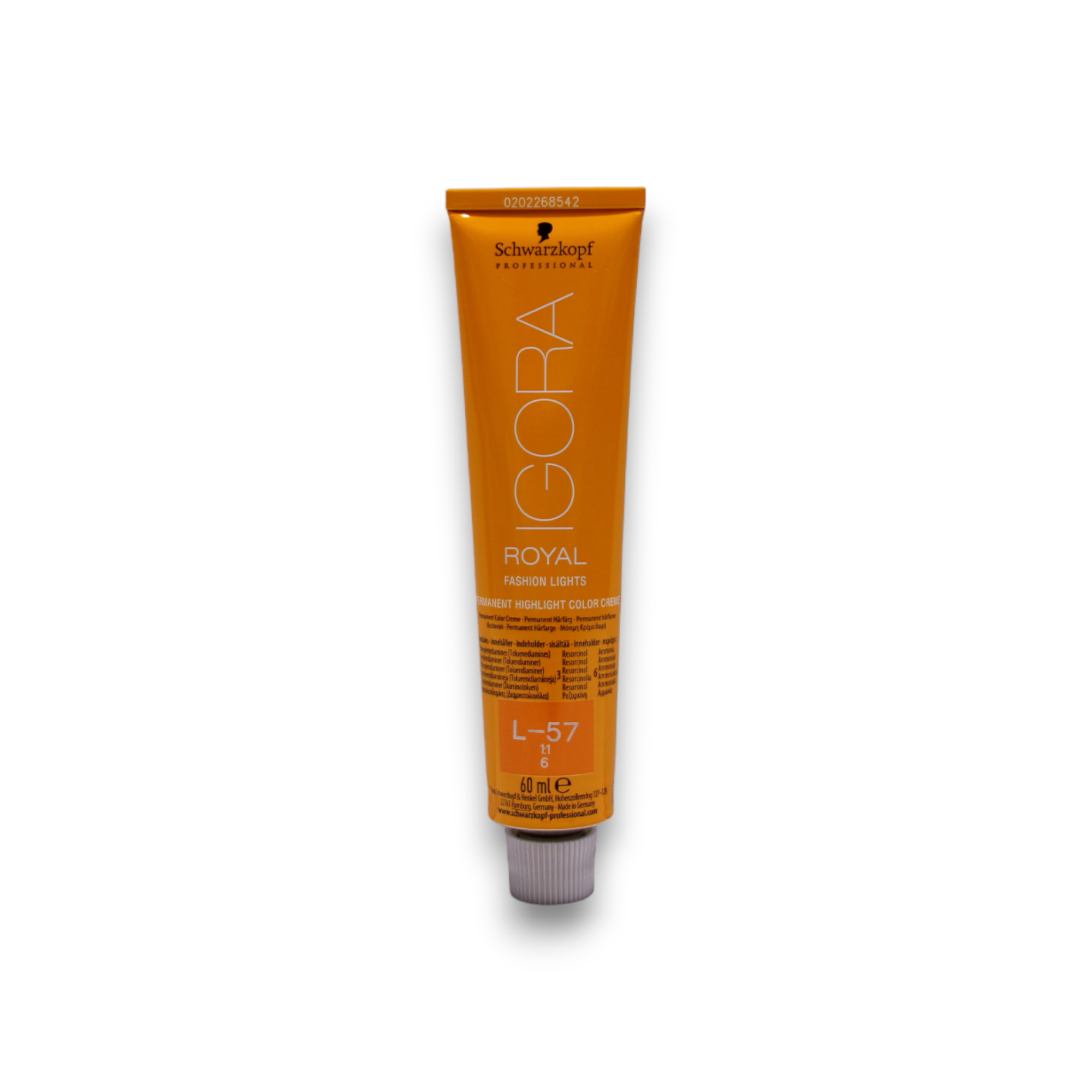 Schwarzkopf Professional, Igora Royal, Permanent Hair Dye, L-57 Golden Copper, 60 ml