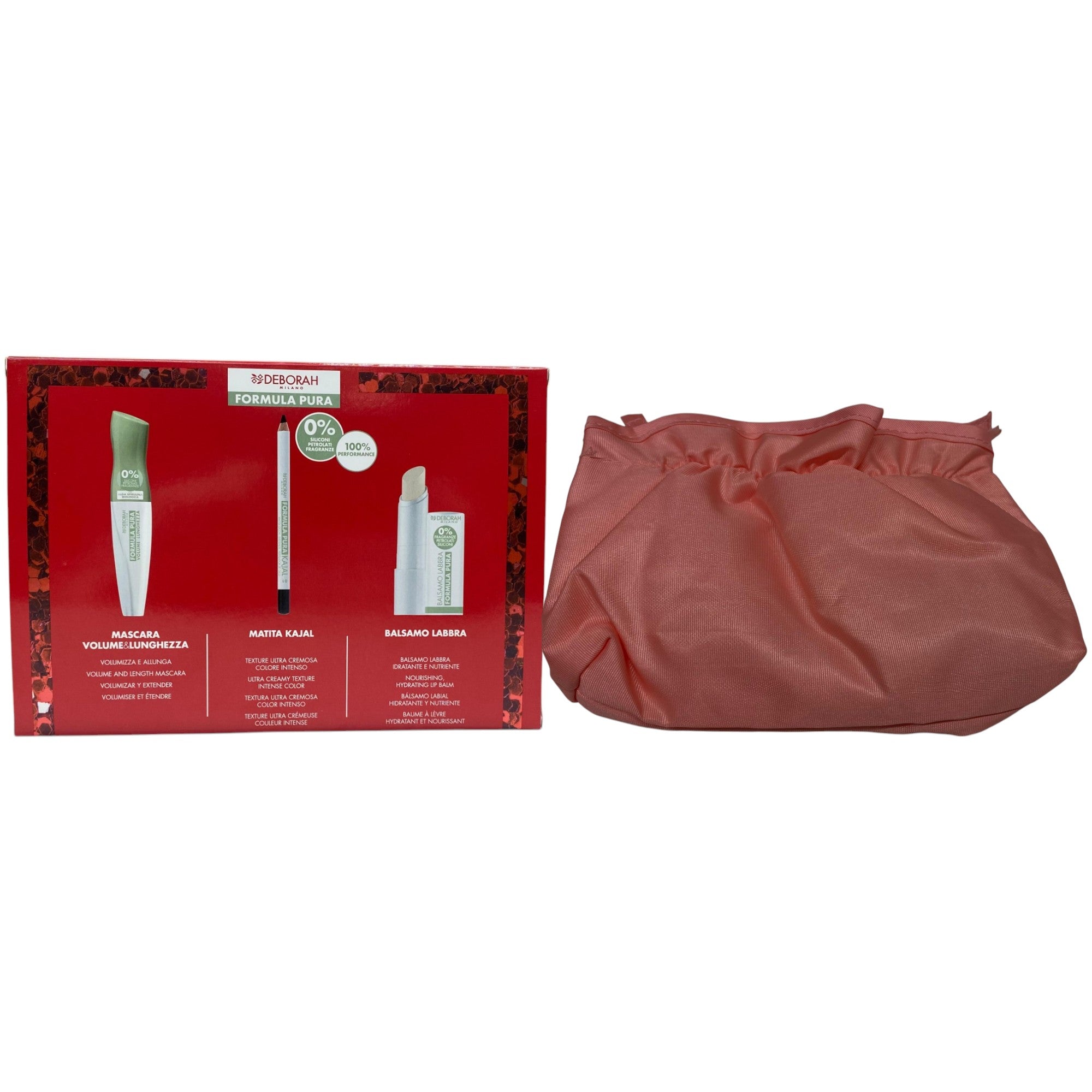 Set Deborah: Formula Pura, Kajal Eye Pencil, 01, Black, 1.5 g + Formula Pura, Cleansing, Micellar Water, For All Skin Types, 55 ml + Formula Pura, Volumizing, Mascara, Black, 12 ml