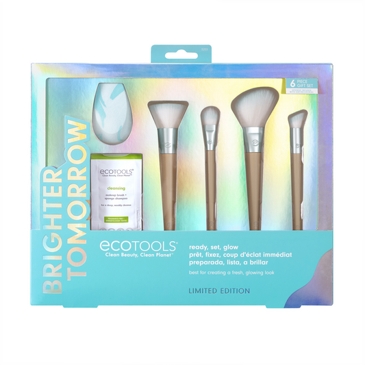 Brighter Tomorrow Set EcoTools: EcoTools, Blending, Foundation Brush + EcoTools, Blending, Concealer Brush + EcoTools, Diffuse, Eyeshadow Brush + EcoTools, Brush & Sponge Cleanser Lotion, 7.39 ml + EcoTools, Blending, Blush Brush + EcoTools, Makeup Spo...