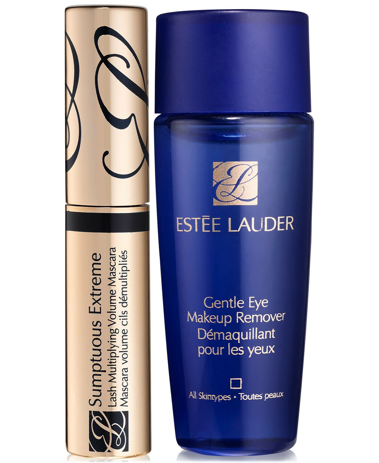 Extreme Lashes Set Estee Lauder: Gentle Eye, Makeup Remover Lotion, 30 ml + Sumptuous Extreme, Waterproof, Volumizing, Mascara, Black, 2.8 ml