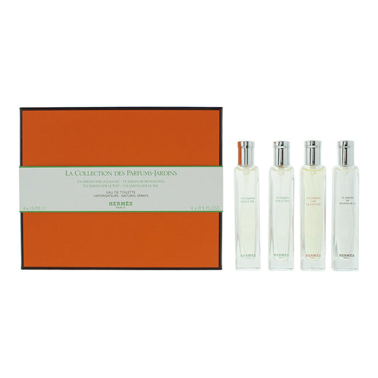 Set Hermes: Un Jardin Sur Le Nil, Eau De Toilette, Unisex, 15 ml + Un Jardin Sur Le Toit, Eau De Toilette, Unisex, 15 ml + Un Jardin Sur La Lagune, Eau De Toilette, Unisex, 15 ml + Le Jardin de Monsieur Li, Eau De Toilette, For Women, 15 ml