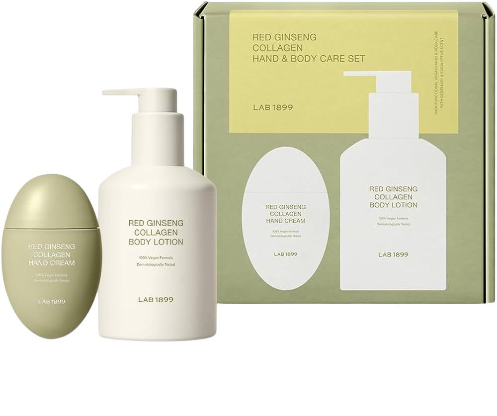 Set Lab 1899: Red Ginseng, Collagen, Moisturising, Body Lotion, 250 ml + Red Ginseng, Collagen, Improves skin elasticity, Hand Cream, 50 ml