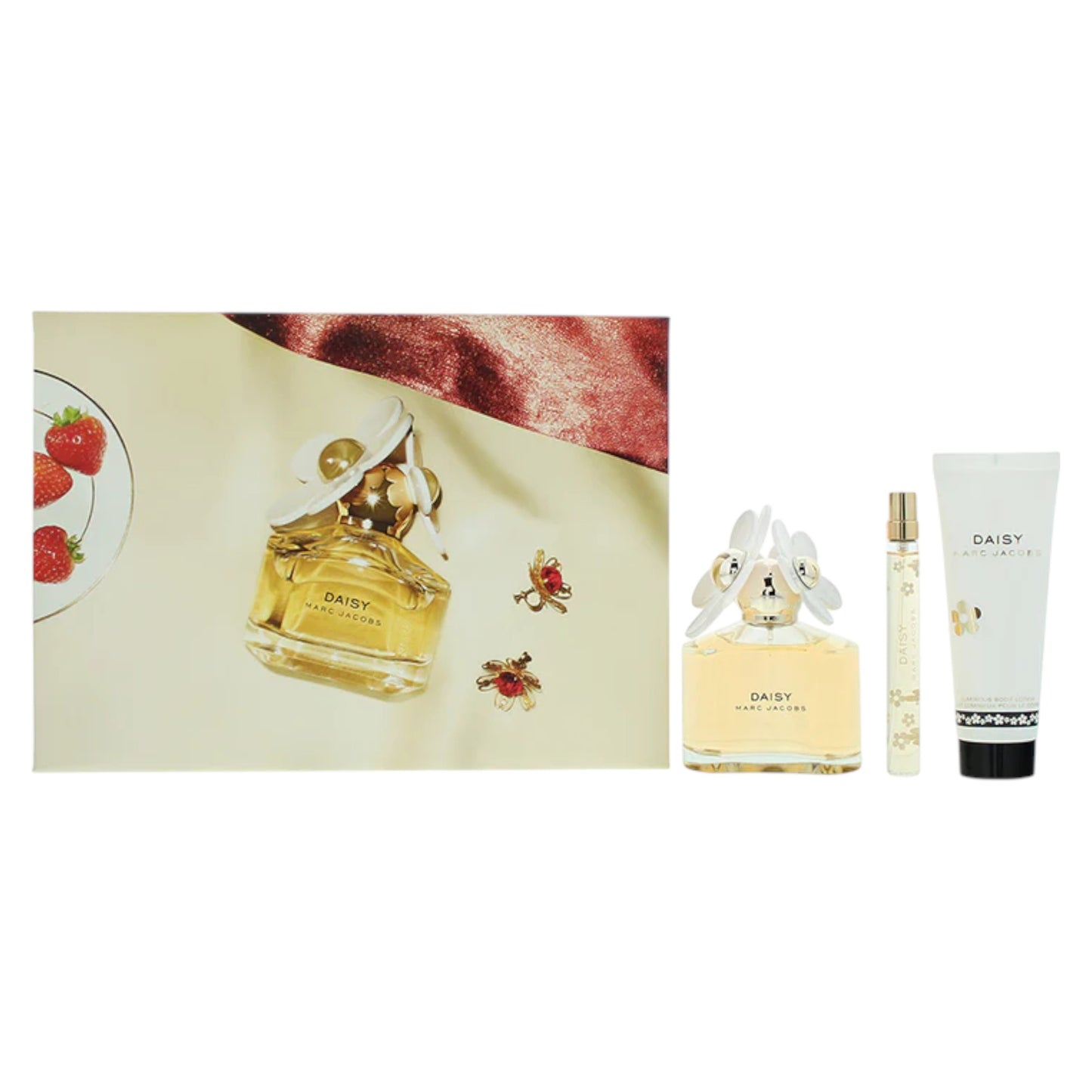 Set Marc Jacobs: Daisy, Eau De Toilette, For Women, 100 ml + Daisy, Hydrating, Body Lotion, 75 ml + Daisy, Eau De Toilette, For Women, 10 ml *Miniature
