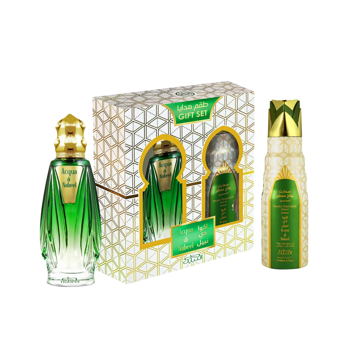 Set Nabeel: Acqua Di Nabeel Absolute, Eau De Parfum, Unisex, 100 ml + Acqua Di Nabeel, Deodorant Spray, For Women, 100 ml
