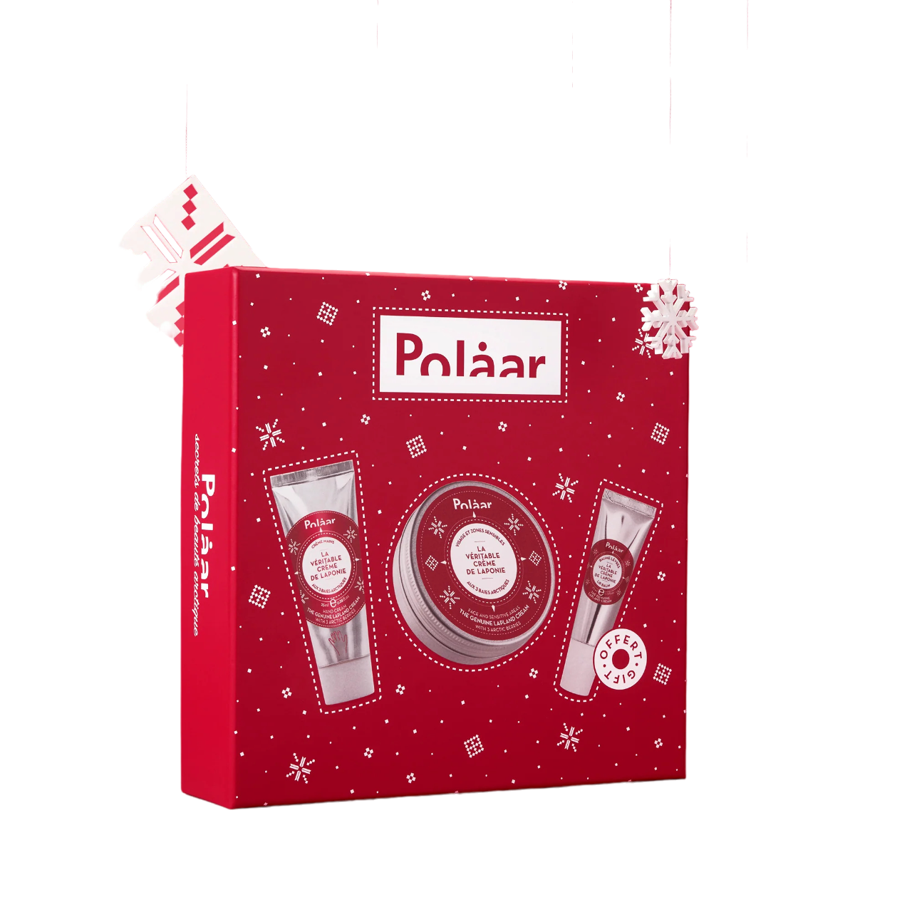 Set Polaar: Lapland, Hydrating, Hand Cream, 25 ml + Lapland, Hydrating, Lip Balm, 10 ml + Lapland, Hydrating, Cream, For Face, 50 ml