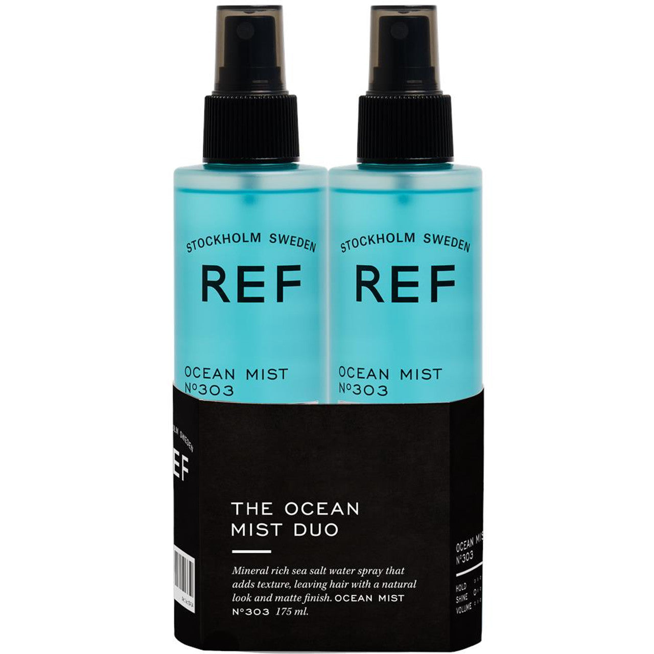 Duo Ocean Set Ref Stockholm: The Ocean, Saltwater, Hair Spray, Soft & Silky Finish, No.303, 100 ml + The Ocean, Saltwater, Hair Spray, Soft & Silky Finish, No.303, 175 ml