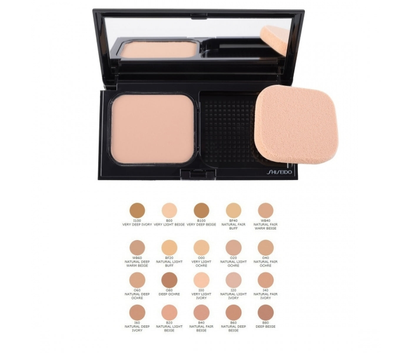 Shiseido, Sheer Matifying Compact, Oil-Free, Long Lasting, Compact Foundation, O20, Natural Light Ochre, SPF 10, Refillable, 9.8 g