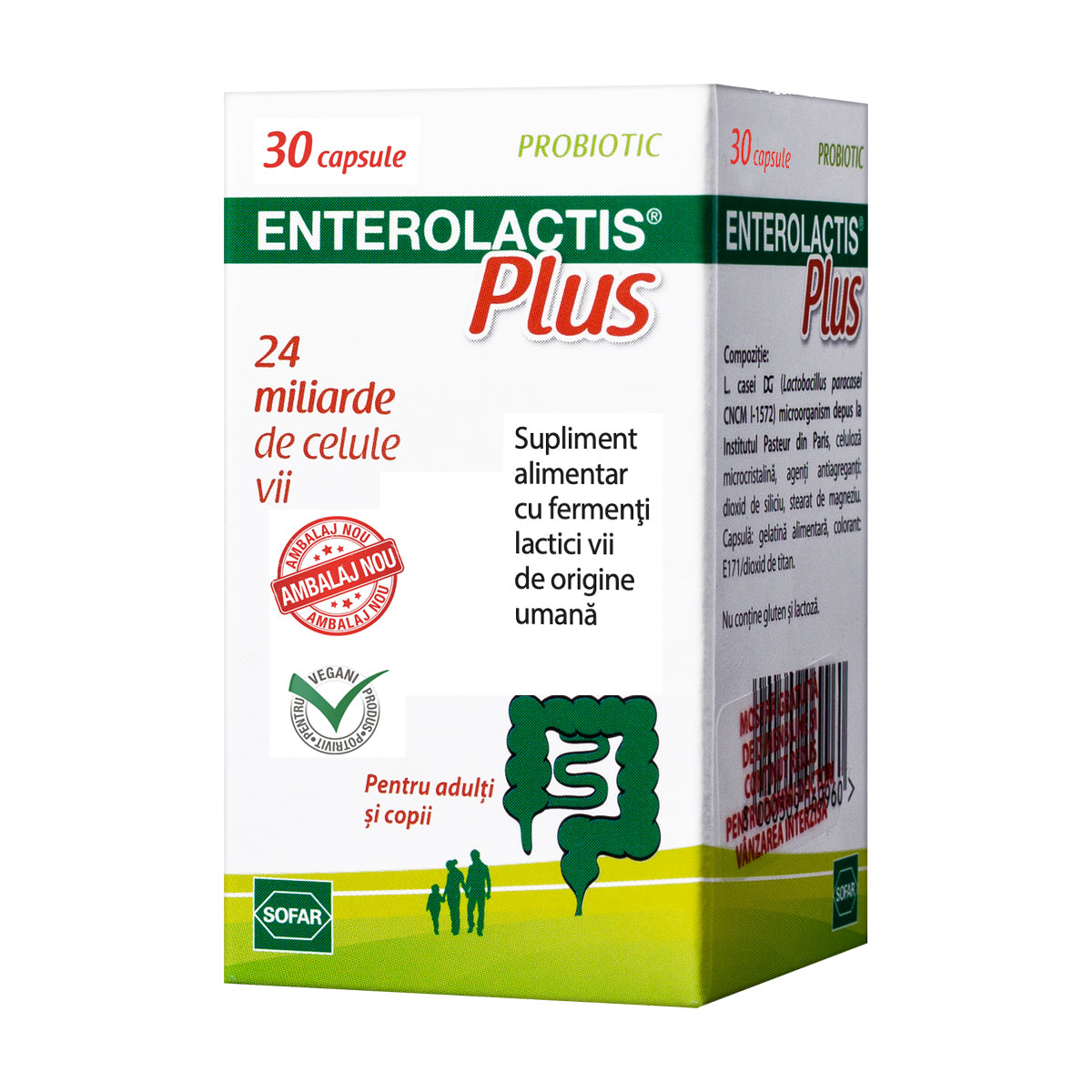 Sofar, Enterolactis Plus, Lactobacillus Paracasei, Supports The Intestinal Flora, Capsules, 30 capsules