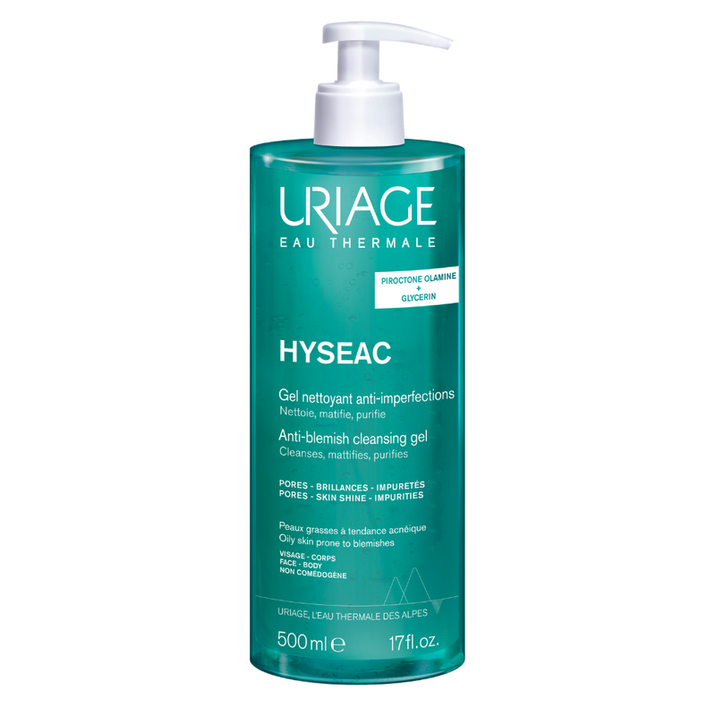 Uriage, Hyseac, Anti-Blemish, Cleansing Gel, For Face, 500 ml