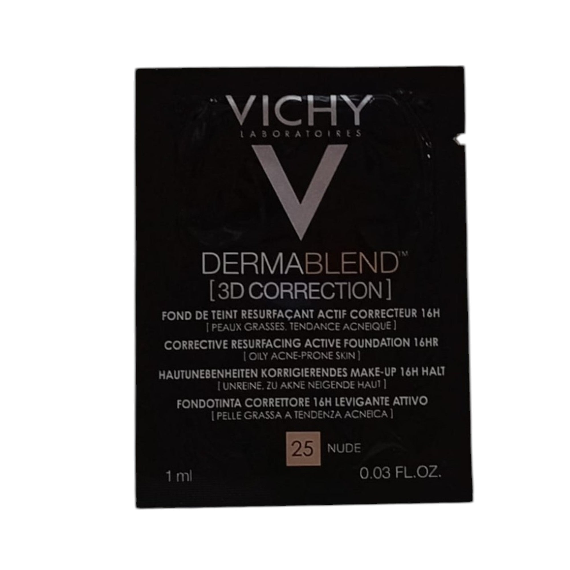 Vichy, DERMABLEND, Colour Correcting, Liquid Foundation, 25, Nude, 1 ml *Sample