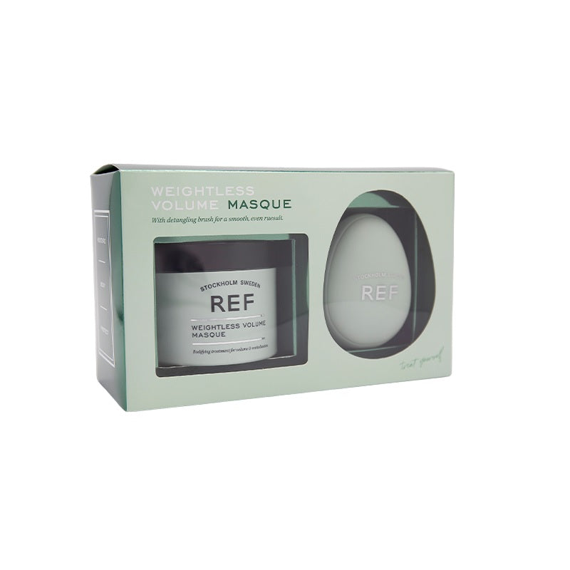 Weightless Volume Set Ref Stockholm: Tools, Hair Brush, Green + Weightless Volume, Vegan, Hair Treatment Cream Mask, Bodifying, 250 ml